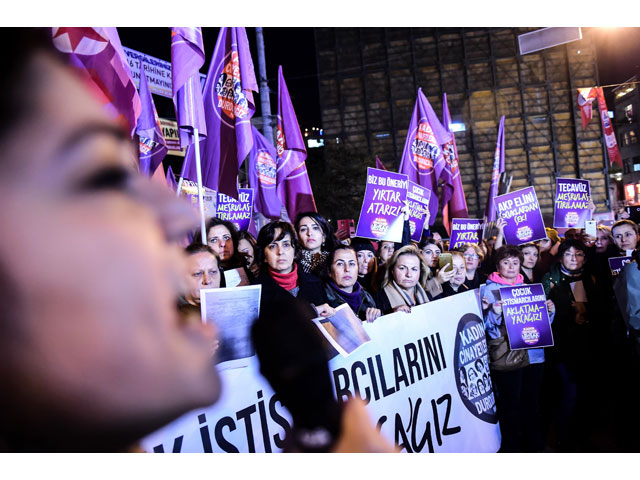 women shout slogans and hold signs reading quot we will not forgive child rapists quot during a demonstration against a proposed bill in istanbul on november 18 2016 photo afp