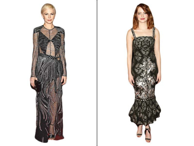 mad for metallics emma stone and michelle williams mad for metallics emma stone and michelle williams