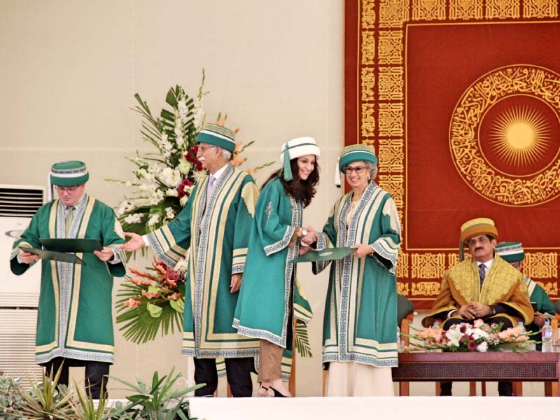 a total of 104 doctors were awarded the degree of bachelor s of medicine and bachelor s of surgery while 38 graduates were conferred master s in education from ied photos ayesha mir express