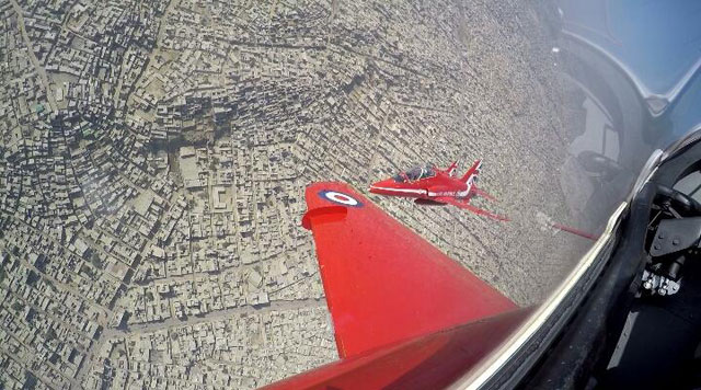 uk s royal air force aerobatics team makes flying visit to karachi