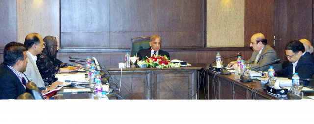 punjab cm shahbaz sharif presiding over a meeting about purchase of laptop photo app