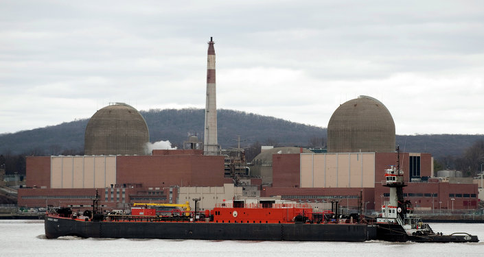 a barge passes by in front of indian point nuclear power plant on the hudson river photo reuters