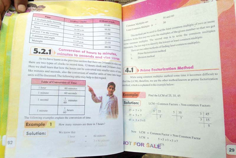 mathematics books supplied by the k p education department have incorrectly printed the lessons in the book photo express