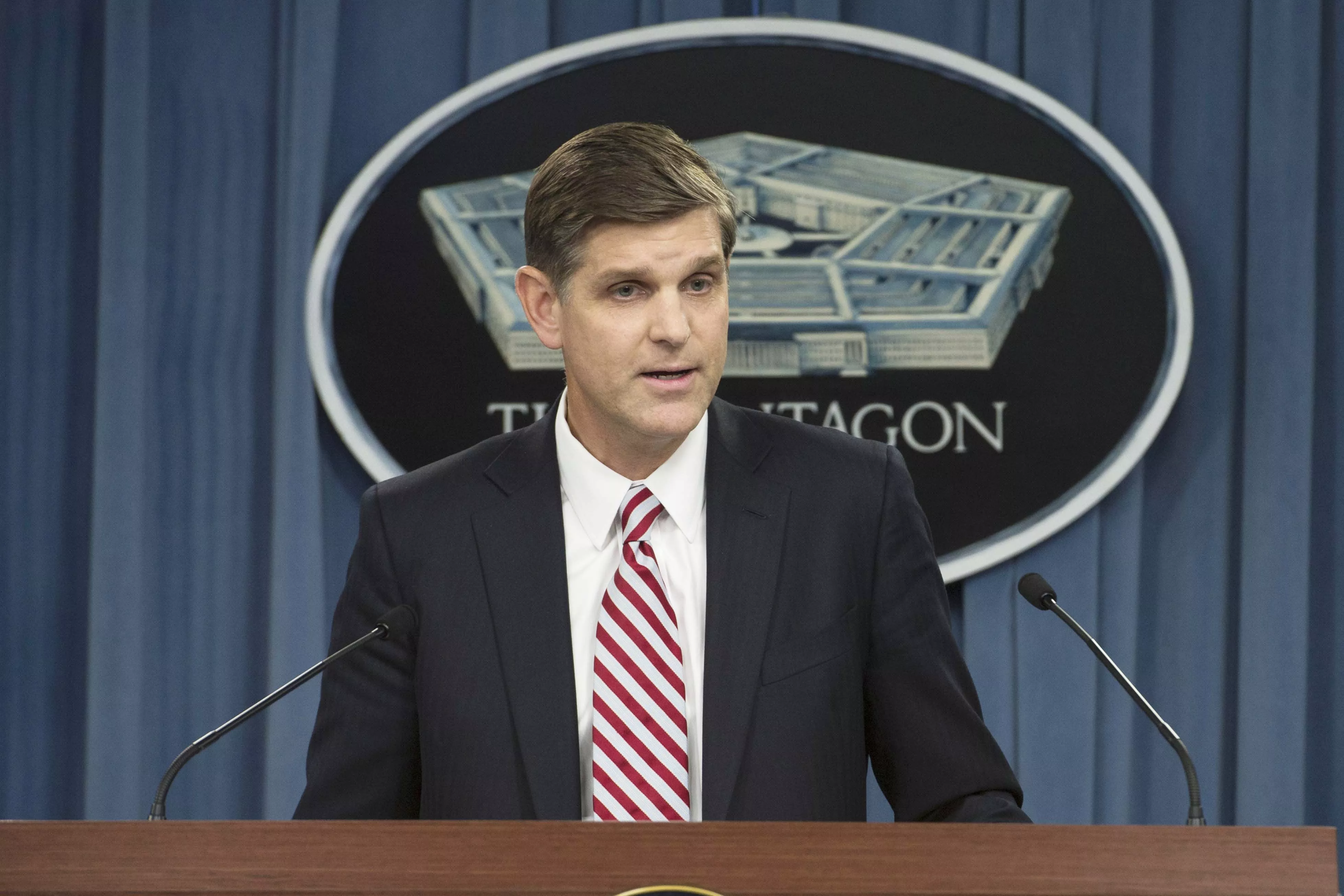 pentagon press secretary peter cook conducts a press briefing at the pentagon aug 25 2015 photo afp pentagon press secretary peter cook conducts a press briefing at the pentagon aug 25 2015 photo afp