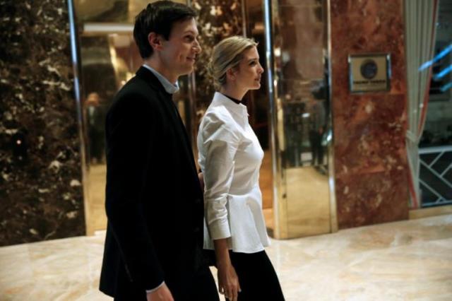 ivanka trump daughter of us president elect donald trump walks through the lobby with her husband jared kushner at trump tower in new york us november 18 2016 photo reuters