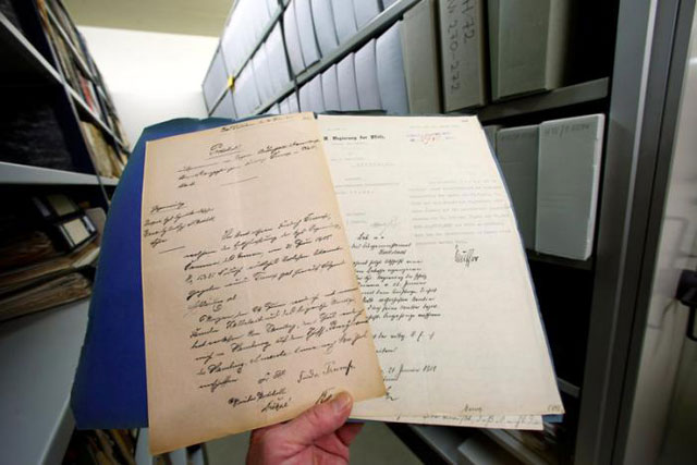 a dossier of friedrich trump 039 s re naturalization case grandfather of u s president elect donald trump is pictured at the state archive of rhineland palatinate in speyer germany november 22 2016 photo reuters