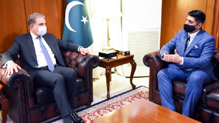 talking to member of british house of lords lord wajid khan who called on him in islamabad he said that pakistan attaches great importance to its relations with britain photo rp