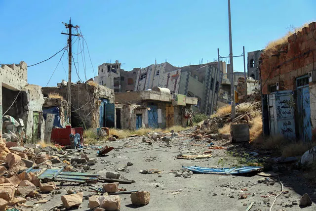 a picture taken on november 22 2016 shows the damage on street following clashes between pro government militants loyal to president abedrabbo mansour hadi and shia huthi rebels in the country 039 s third city taez renewed clashes between yemeni government forces and rebels killed more than 40 people military officials said a day after a fragile 48 hour ceasefire expired without halting the violence photo afp a picture taken on november 22 2016 shows the damage on street following clashes between pro government militants loyal to president abedrabbo mansour hadi and shia huthi rebels in the country 039 s third city taez renewed clashes between yemeni government forces and rebels killed more than 40 people military officials said a day after a fragile 48 hour ceasefire expired without halting the violence photo afp