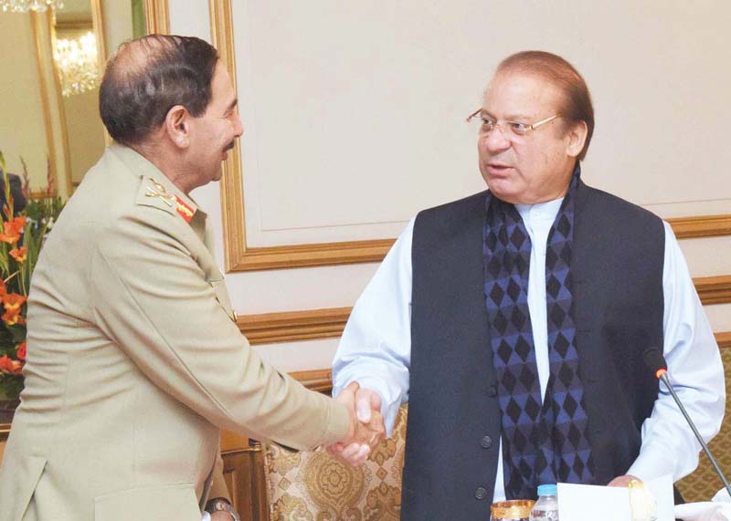 pm nawaz greets outgoing cjcsc gen rashad at his farewell luncheon photo app