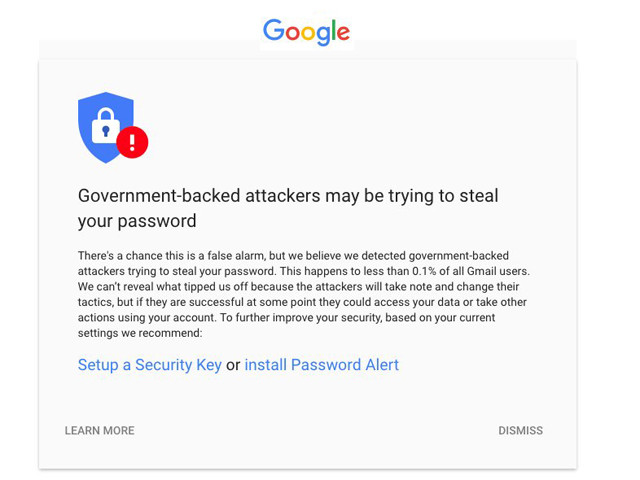most of the people receiving warning from google are journalists and activists most of the people receiving warning from google are journalists and activists