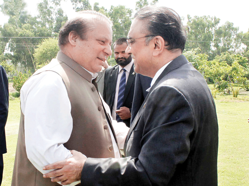 a file photo of pm nawaz sharif and former president asif zardari photo online