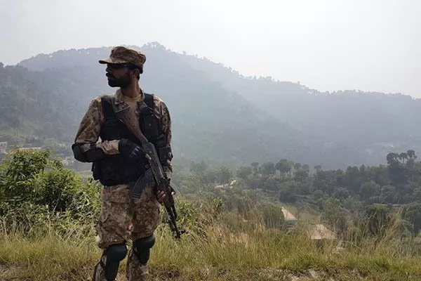 a pakistani soldier patrols a village in district bhimber near the line of control loc in azad kashmir on october 1 2016 photo afp a pakistani soldier patrols a village in district bhimber near the line of control loc in azad kashmir on october 1 2016 photo afp