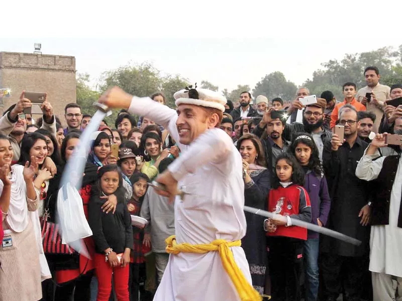 a swordsman displays skills at g b mela photo inp a swordsman displays skills at g b mela photo inp