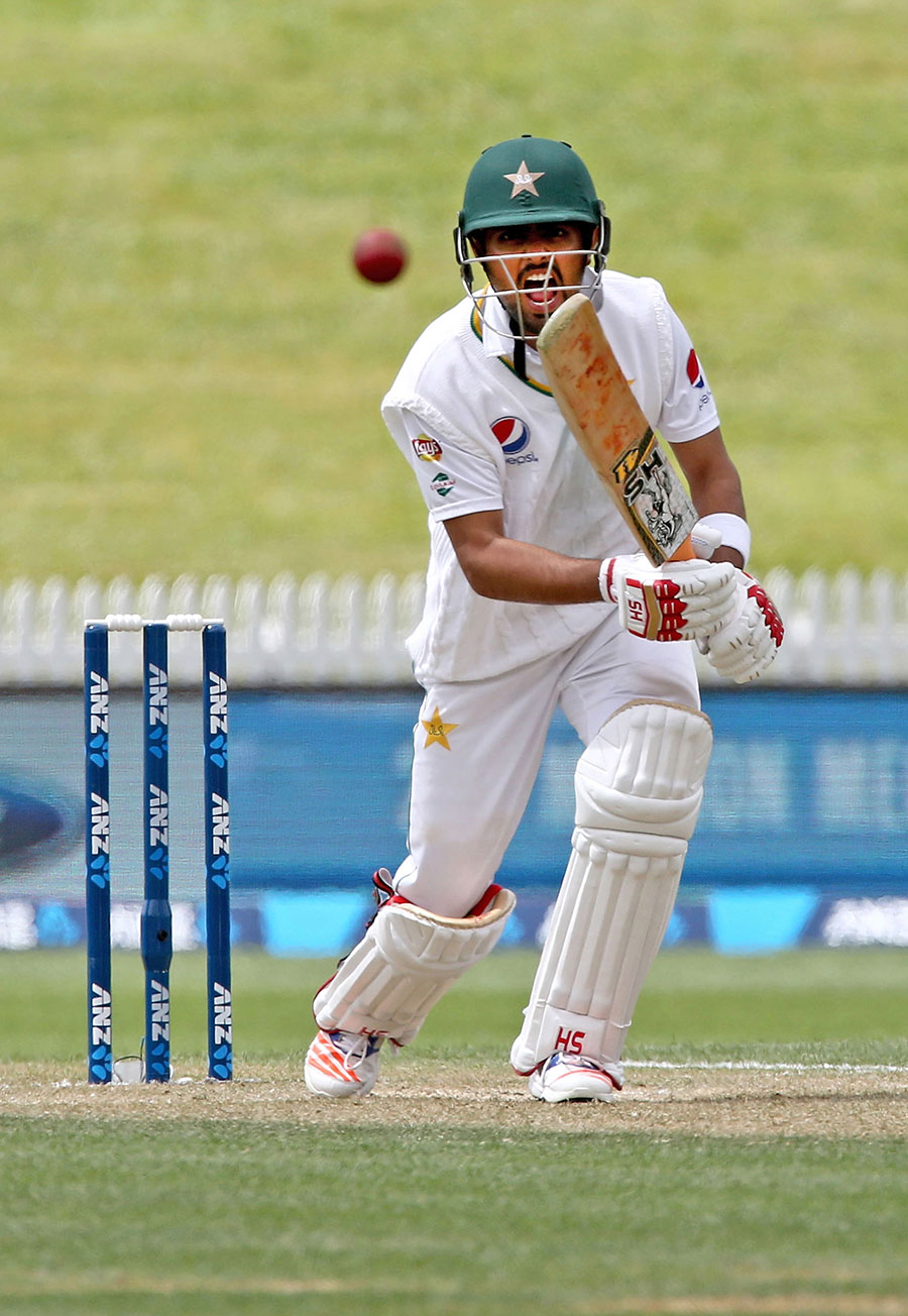 babar azam makes his second test fifty in hamilton on november 27 2016 photo courtesy getty images