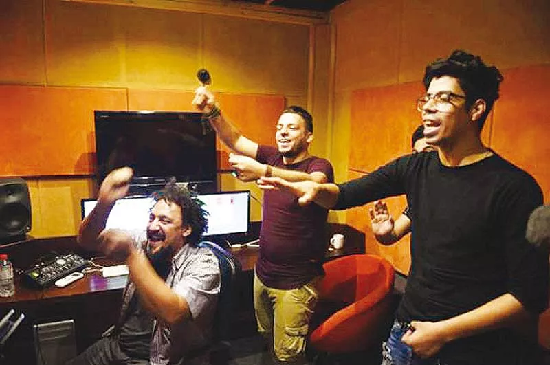 ahmed saleh pumps electronic beats as abdullah miniawy chants to a cheering crowd the duo part of a wave of new talent in egypt s underground music scene photo file ahmed saleh pumps electronic beats as abdullah miniawy chants to a cheering crowd the duo part of a wave of new talent in egypt s underground music scene photo file