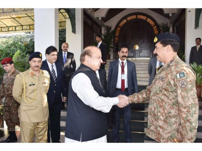 gen raheel sharif bids pm nawaz farewell during visit gen raheel sharif bids pm nawaz farewell during visit