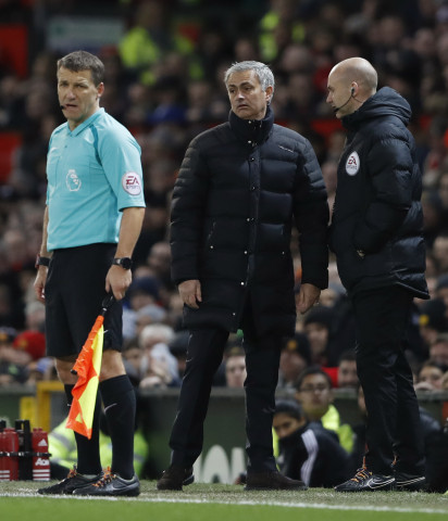 manchester united manager jose mourinho with official anthony taylor before being sent to the stands photo reuters manchester united manager jose mourinho with official anthony taylor before being sent to the stands photo reuters