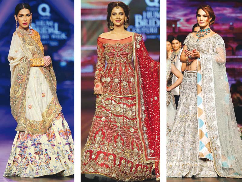 fayeza ansari saba qamar and nadia hussain walked the ramp on day two of bridal couture week photos publicity