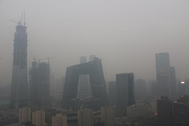 beijing 039 s landmark buildings are seen during a polluted day in beijing china november 18 2016 reuters stringer