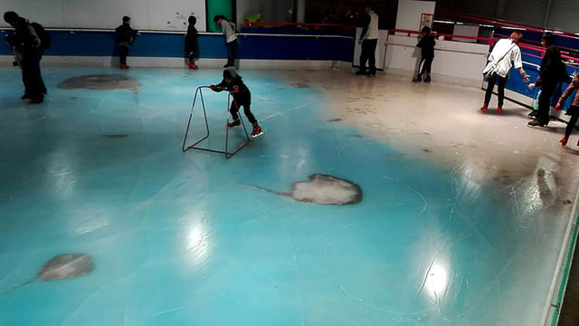 people skating on an ice rink with 5 000 frozen dead fish inside at the space world amusement park in kitakyushu japan photo afp