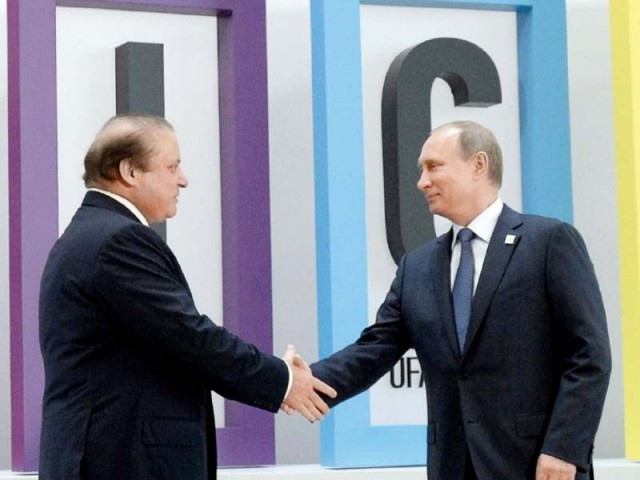 russian president vladimir putin greets pm nawaz sharif on his arrival at the 7th brics summit photo pid russian president vladimir putin greets pm nawaz sharif on his arrival at the 7th brics summit photo pid
