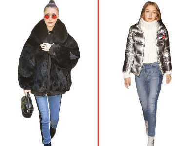 trend spotting the hadid sisters off duty winter wear