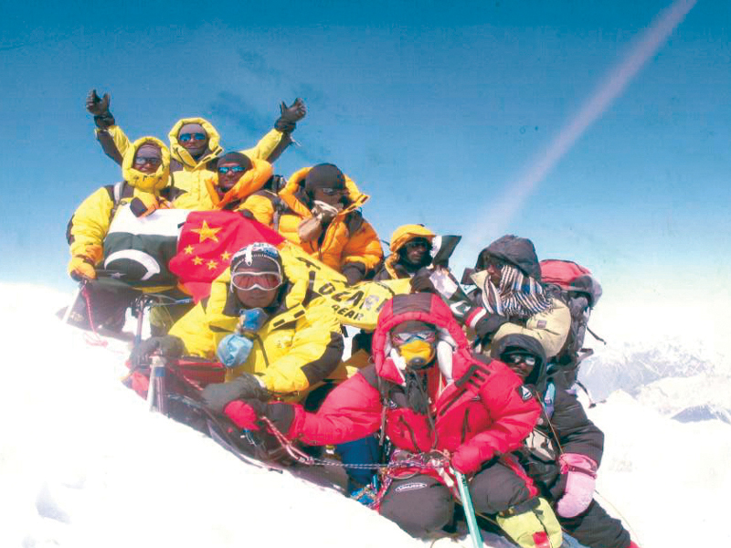 we climbed k2 together on 27 july 2004 and we hoisted the pakistani flag on gasherbrum 1 on 22 july 2006 it is a world record that we both scaled g1 and g2 within the span of a week says hasan sadpara