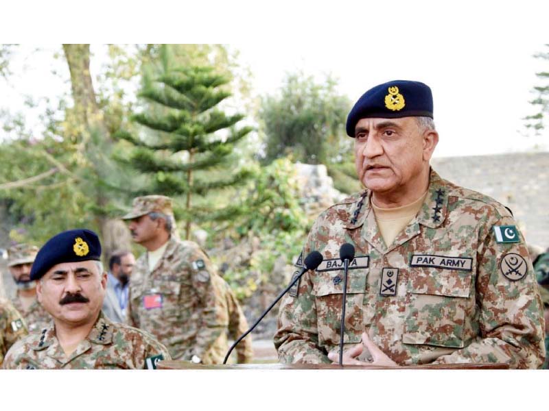 gen qamar addresses troops during a trip to north waziristan photo inp