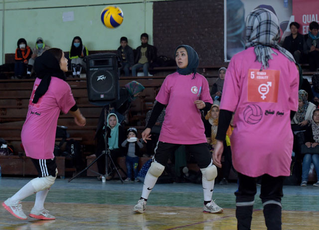 members of an afghan women 039 s volleyball team play in the final round of a volleyball tournament at the kabul university in kabul on december 1 2016 photo afp members of an afghan women 039 s volleyball team play in the final round of a volleyball tournament at the kabul university in kabul on december 1 2016 photo afp