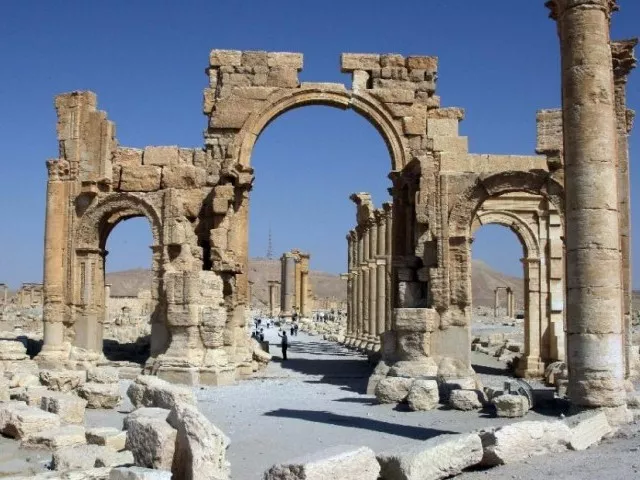 the arch of triumph in the unesco listed world heritage site of palmyra shown before its destruction by islamic state militants photo afp the arch of triumph in the unesco listed world heritage site of palmyra shown before its destruction by islamic state militants photo afp