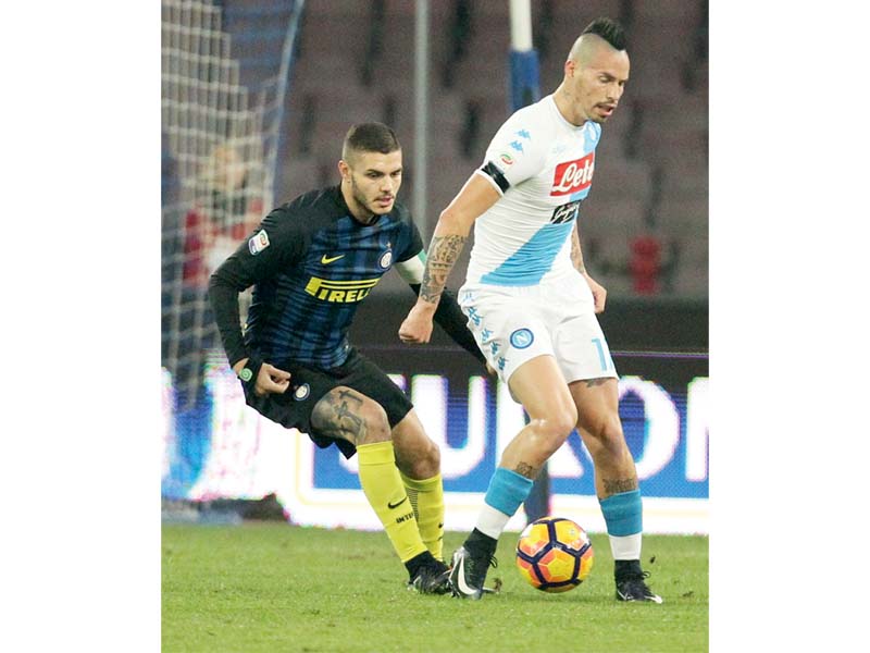 the slovak s 104th goal for napoli pulled him level with former striker cavani s tally for the italians and put him well on the way to beating maradona s club record photo afp