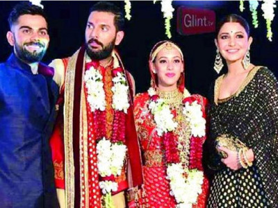 watch virat kohli anushka hit the dancefloor at yuvraj singh and hazel keech s wedding