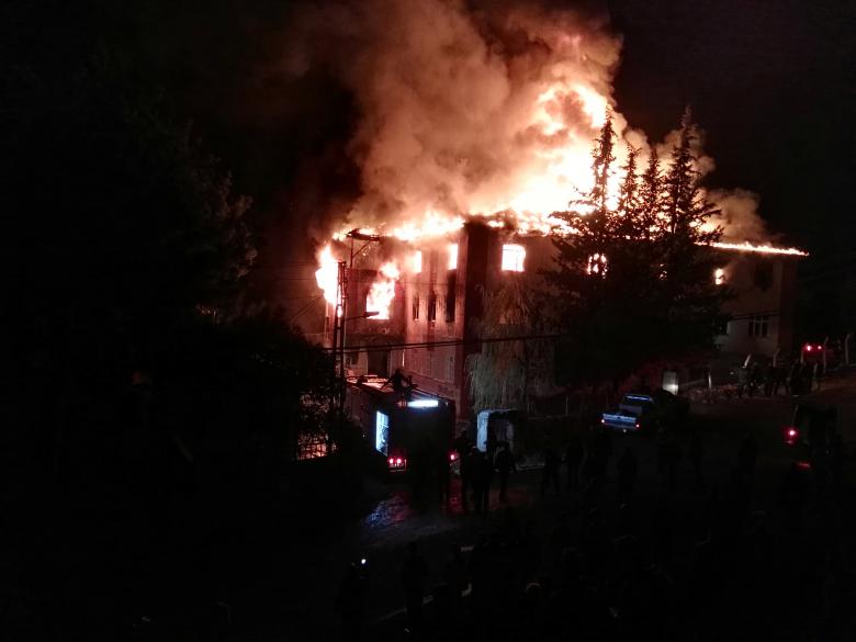 firemen try to extinguish flames rising from a fire in a school dormitory in aladag in the southern city of adana turkey november 29 2016 photo reuters