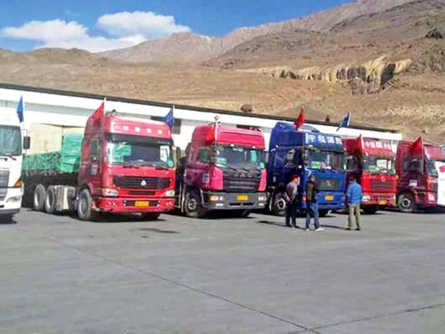 the first shipment of the china pakistan economic corridor reaches gilgit baltistan s sost dry port photo file the first shipment of the china pakistan economic corridor reaches gilgit baltistan s sost dry port photo file