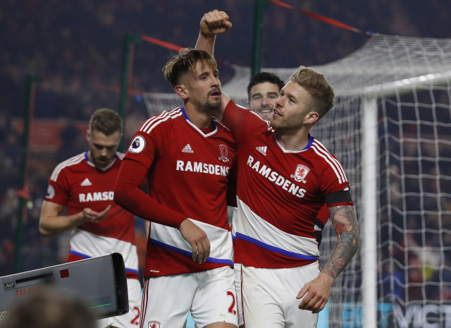 middlesbrough 039 s gaston ramirez celebrates scoring their first goal against hull city with adam clayton and alvaro negredo on december 5 2016 photo reuters middlesbrough 039 s gaston ramirez celebrates scoring their first goal against hull city with adam clayton and alvaro negredo on december 5 2016 photo reuters