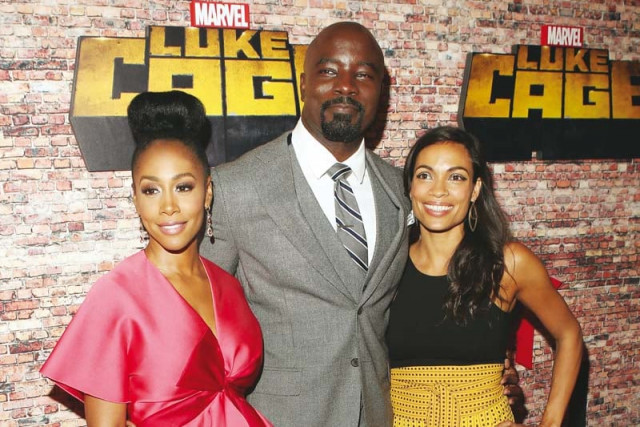 luke cage stars mike colter and rosario dawson in main roles photo file luke cage stars mike colter and rosario dawson in main roles photo file