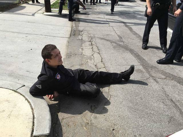 this handout picture obtained courtesy of the center for the study of hate and extremism shows a member of the ku klux klan kkk after being tackled by a counter protester during a kkk rally in anaheim california february 27 2016 photo afp this handout picture obtained courtesy of the center for the study of hate and extremism shows a member of the ku klux klan kkk after being tackled by a counter protester during a kkk rally in anaheim california february 27 2016 photo afp
