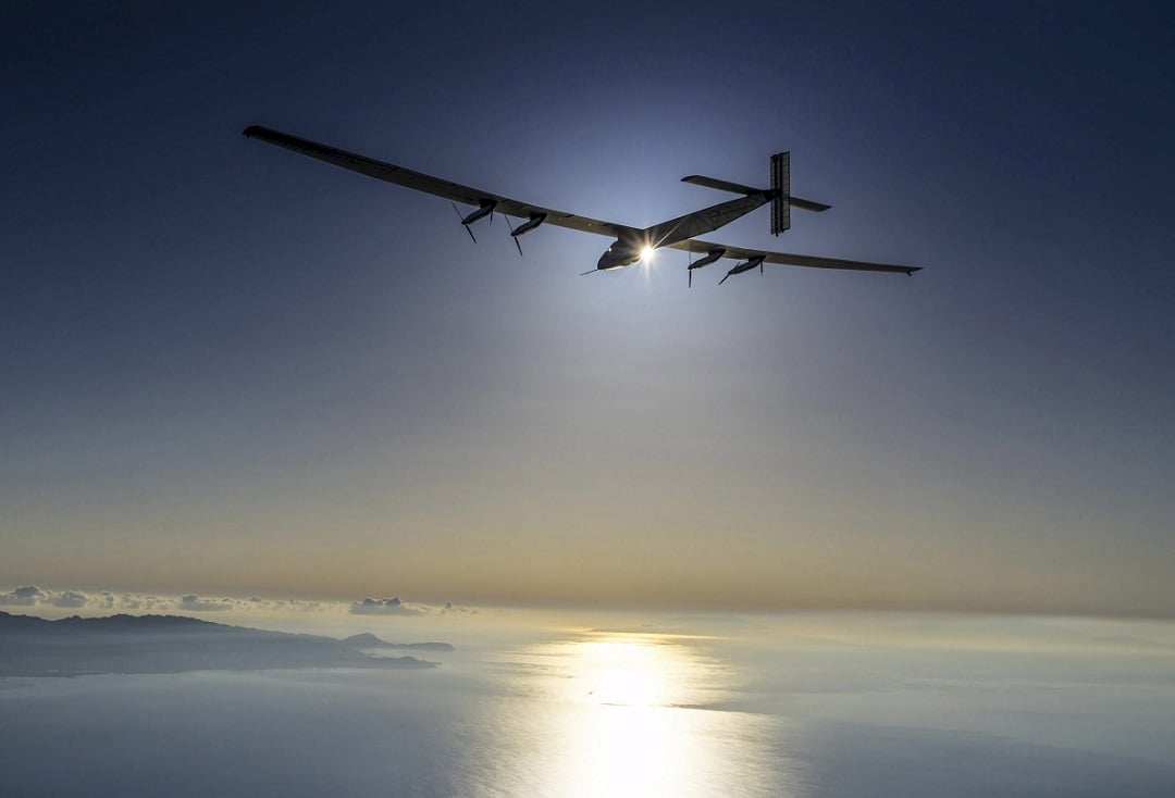 the solar impulse 2 plane is seen on a maintenance flight over hawaii photo reuters