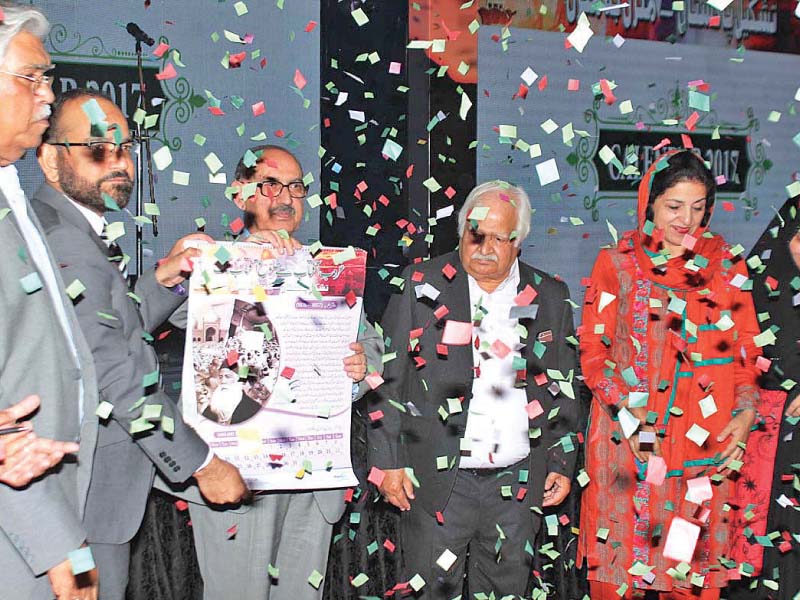 a thematic calendar on pakistan movement was launched at the event photo app