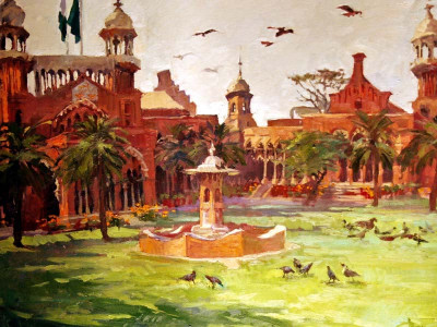 artists immortalise lhc building in paint