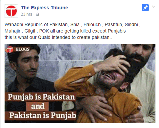 imposter express tribune facebook page spreading fake news