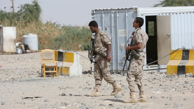 soldiers loyal to yemen 039 s government secure a part of the base of the yemeni army 039 s 3rd region in the country 039 s central province of marib january 13 2016 photo reuters