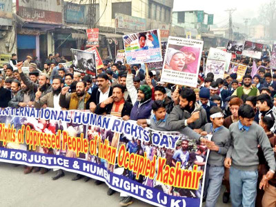 human rights day protesters decry rights abuses in iok human rights day protesters decry rights abuses in iok