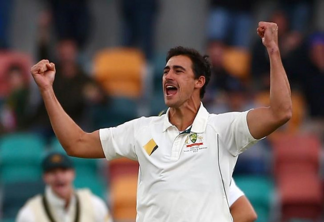 mitchell starc celebrates dismissing dean elgar photo reuters david gray
