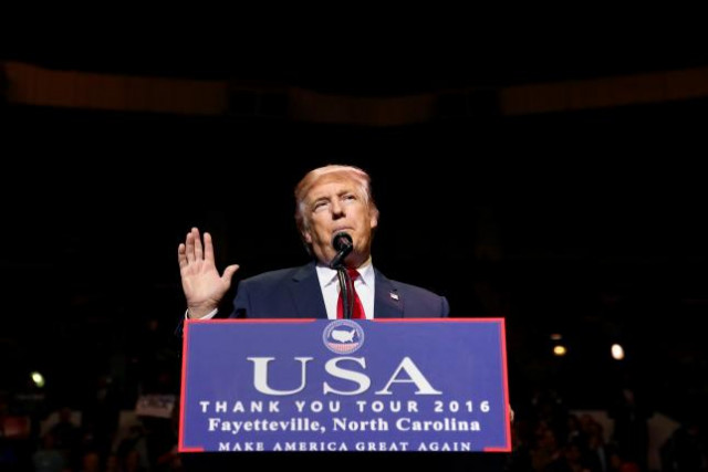 us president elect donald trump speaks at a usa thank you tour event at crown coliseum in fayetteville north carolina us december 6 2016 photo reuters us president elect donald trump speaks at a usa thank you tour event at crown coliseum in fayetteville north carolina us december 6 2016 photo reuters