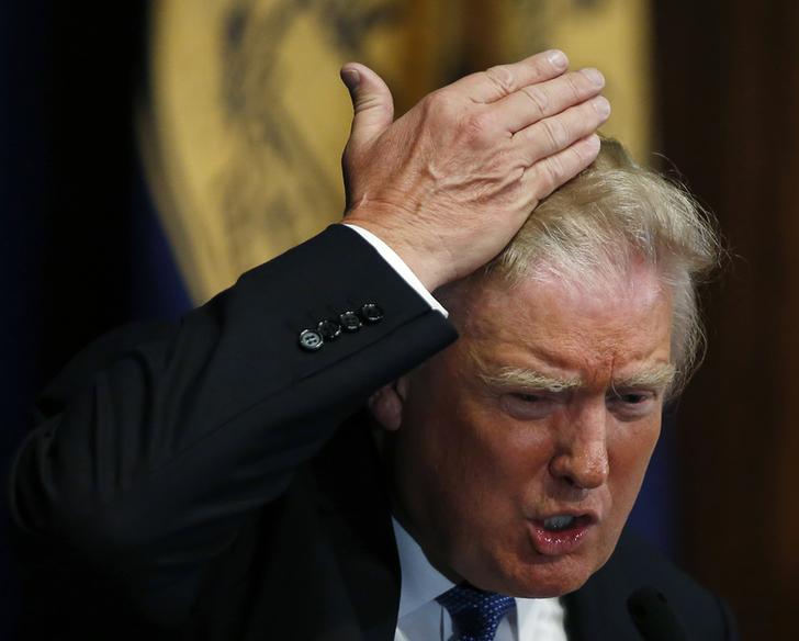 real estate developer donald trump displays his hairline after a luncheon speech at the national press club in washington may 27 2014 reuters gary cameron united states   tags entertainment business real estate media