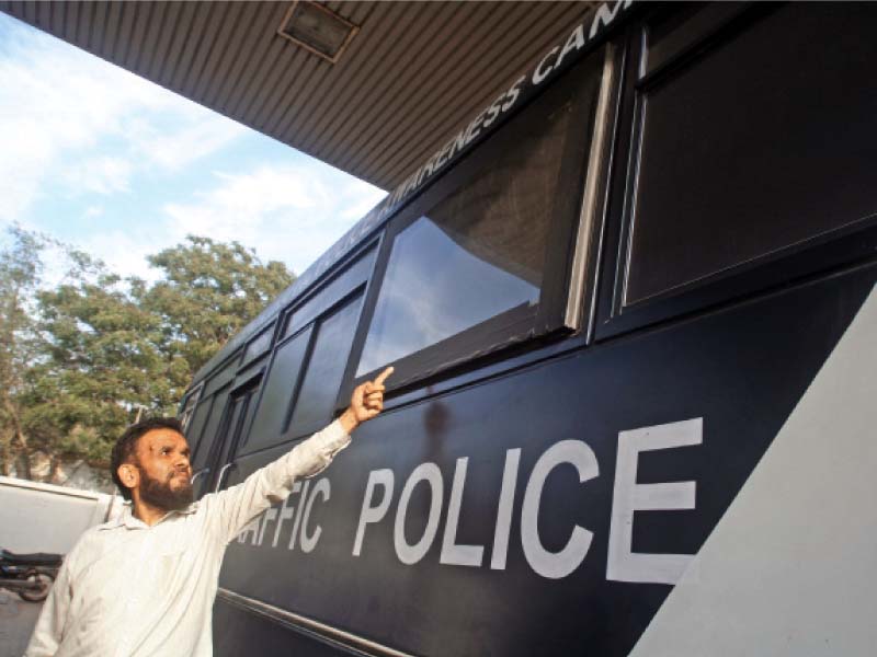 the mobile driving licence vans were turned into mobile theatre vans above when the traffic police launched the new drive photo file