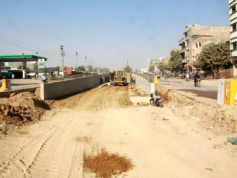 a view of the orange line brt which is currently under construction it was named as abdul sattar edhi line on tuesday photo athar khan express a view of the orange line brt which is currently under construction it was named as abdul sattar edhi line on tuesday photo athar khan express