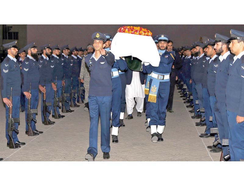 guard of honour being presented to evangelist junaid jamshed at the nur khan airbase photo inp