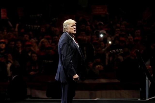 donald trump appears at a usa thank you tour event at us bank arena in cincinnati photo reuters